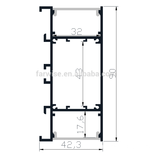 Customized aluminum extrusion profile with PC diffuser